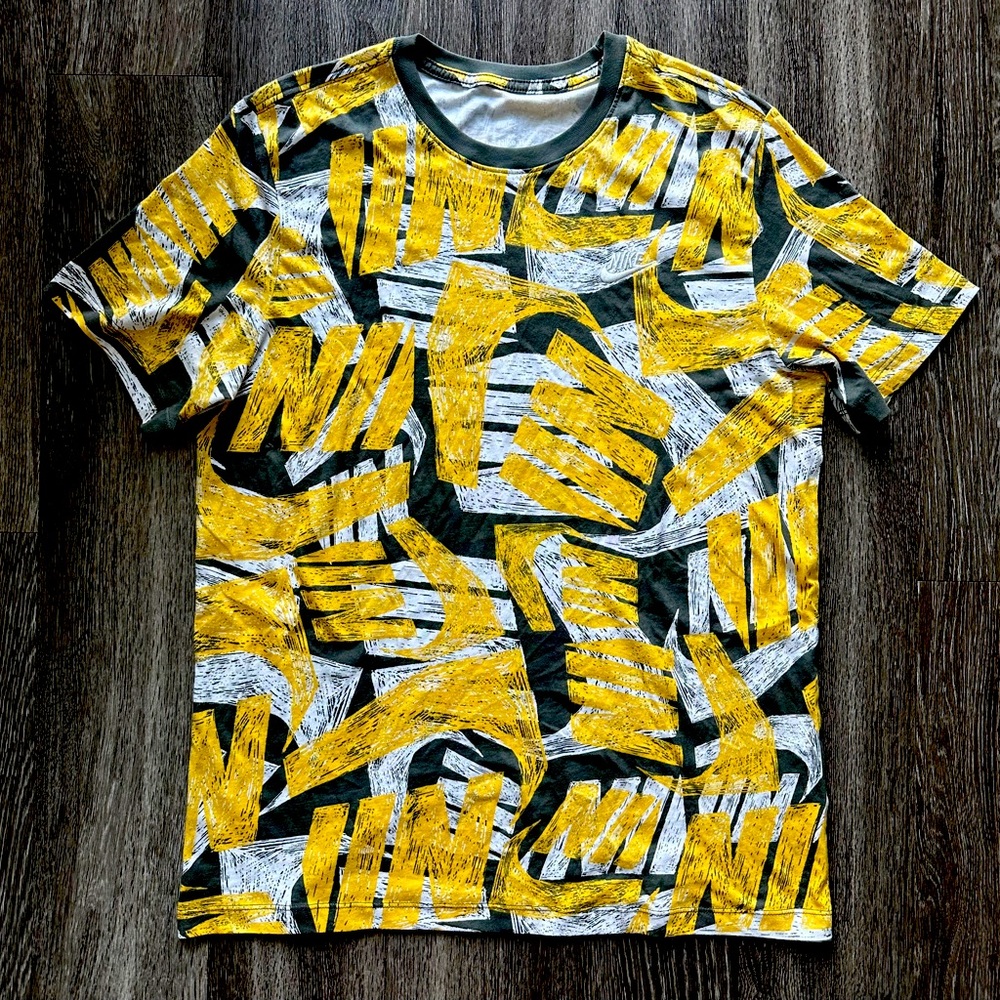 Nike Logo Sunflower Yellow White Gray Arts Anime Egypt Cotton Crew Tee T-Shirt